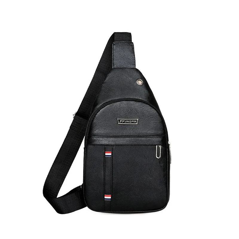 Men Shoulder Bags PU Waist Packs Sling Bag Crossbody Outdoor Sport Shoulder Chest Daily Picnic Canvas Messenger Bag Bolsa