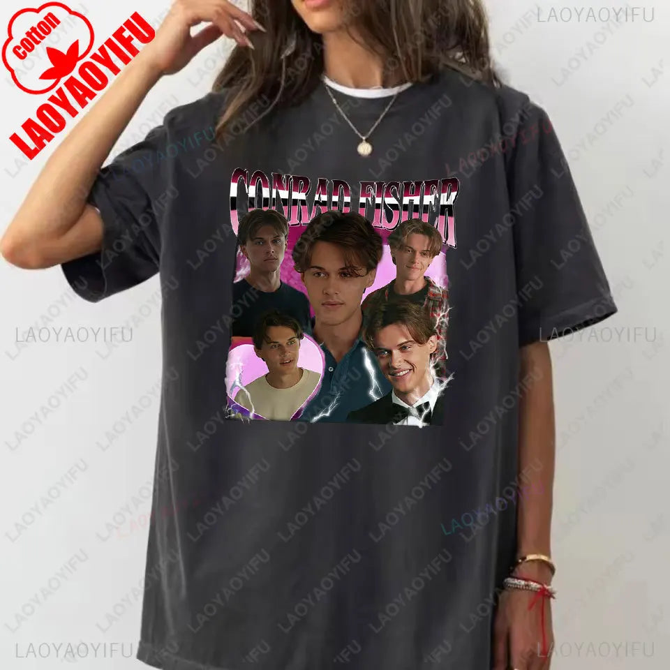 Team Conrad Cousins Beach Retro The Summer I Turned Pretty Graphic T Shirts Woman Man Fashion Casual Cotton T-shirt Streetwear
