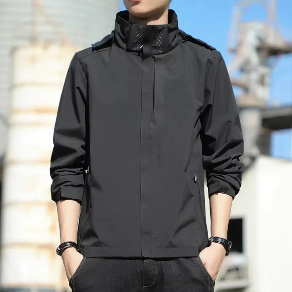 Mens Jacket Waterproof Outerwear Thin Charge Coat