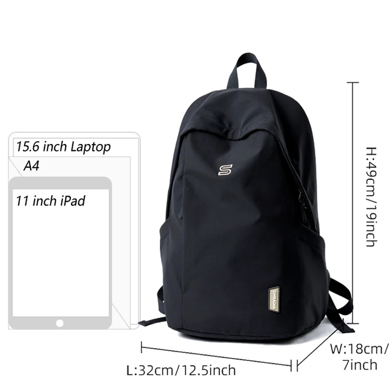 2024 Men's Backpack Lightweight 15.6inch Laptop Bag Casual 30L Waterproof Oxford Travel Backbag Teenage Outdoor Sport Bag