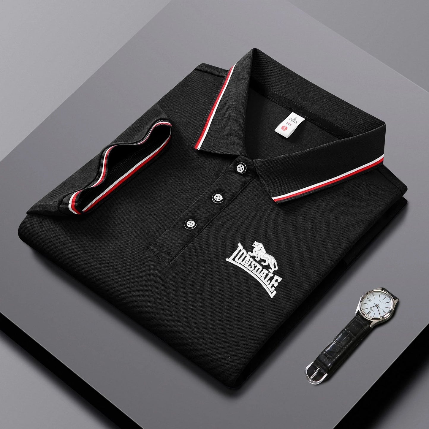 Embroidered Men's Polo Shirt, Summer Trend Short Sleeved Top of the Line Business Casual Comfortable Breathable Polo Shirt