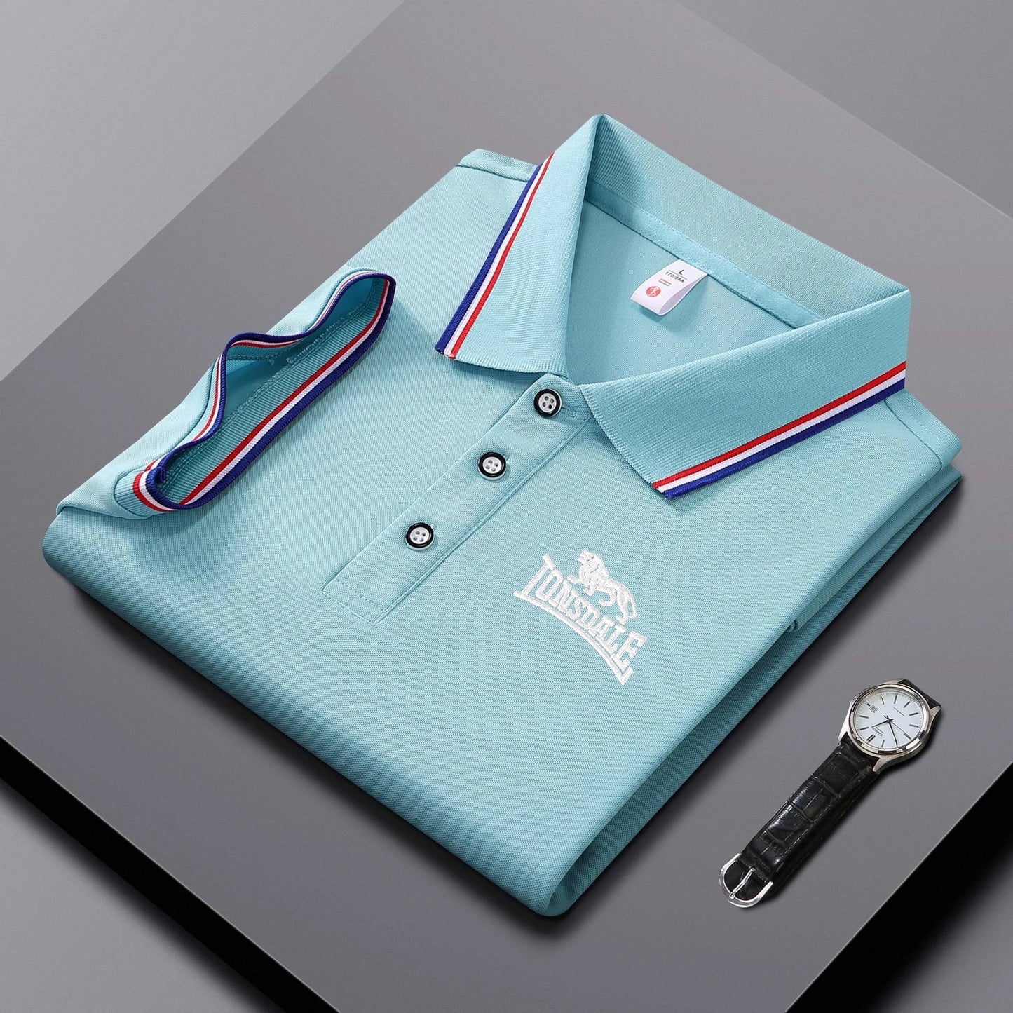 Embroidered Men's Polo Shirt, Summer Trend Short Sleeved Top of the Line Business Casual Comfortable Breathable Polo Shirt