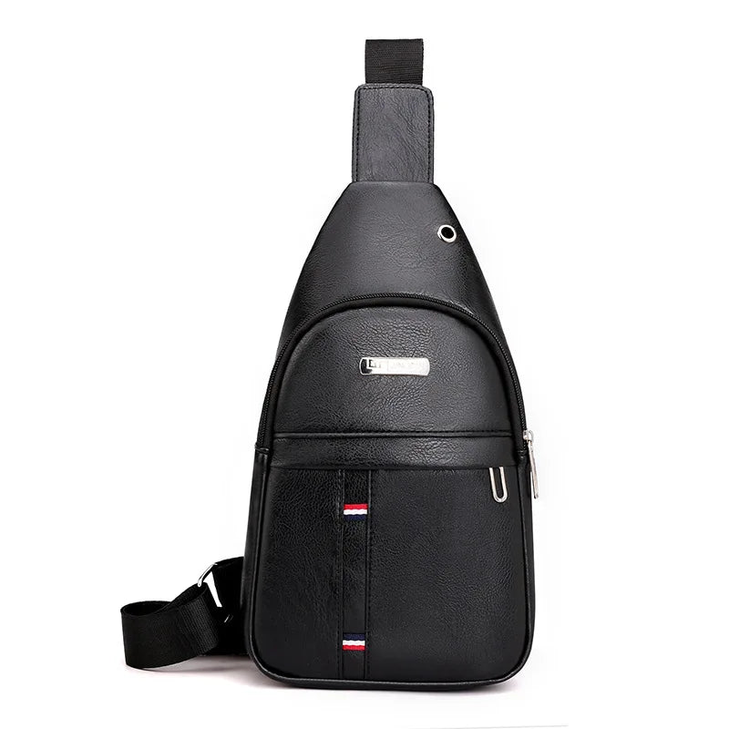 Men Shoulder Bags PU Waist Packs Sling Bag Crossbody Outdoor Sport Shoulder Chest Daily Picnic Canvas Messenger Bag Bolsa