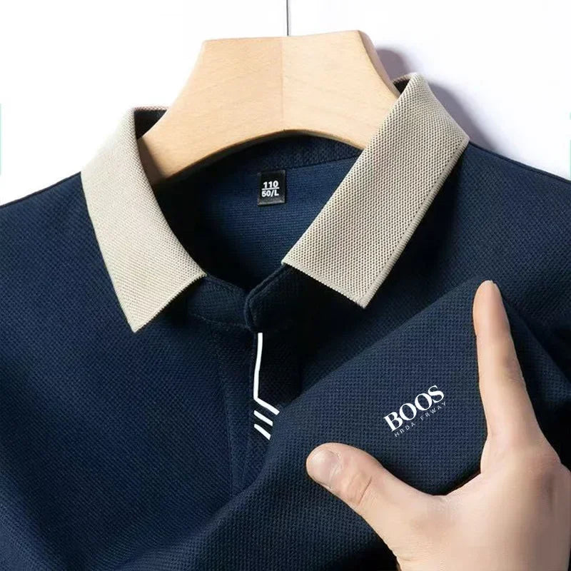 New Embroidered Polo Men's Solid Color Casual Fashion Short Sleeve Polo Shirt Summer Comfortable Top for Business And Leisure