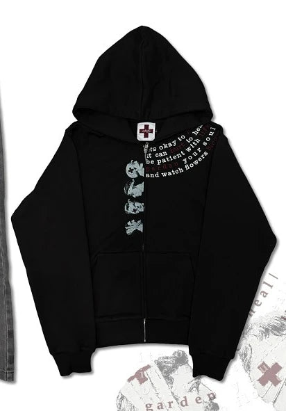 New medical logo print hoodies women streetwear gothic goth y2k tops harajuku oversized sweatshirt zip up hoodie couple clothes