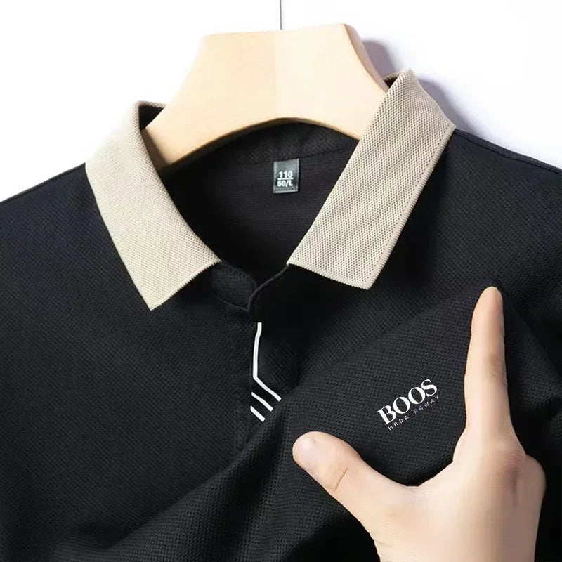 New Embroidered Polo Men's Solid Color Casual Fashion Short Sleeve Polo Shirt Summer Comfortable Top for Business And Leisure