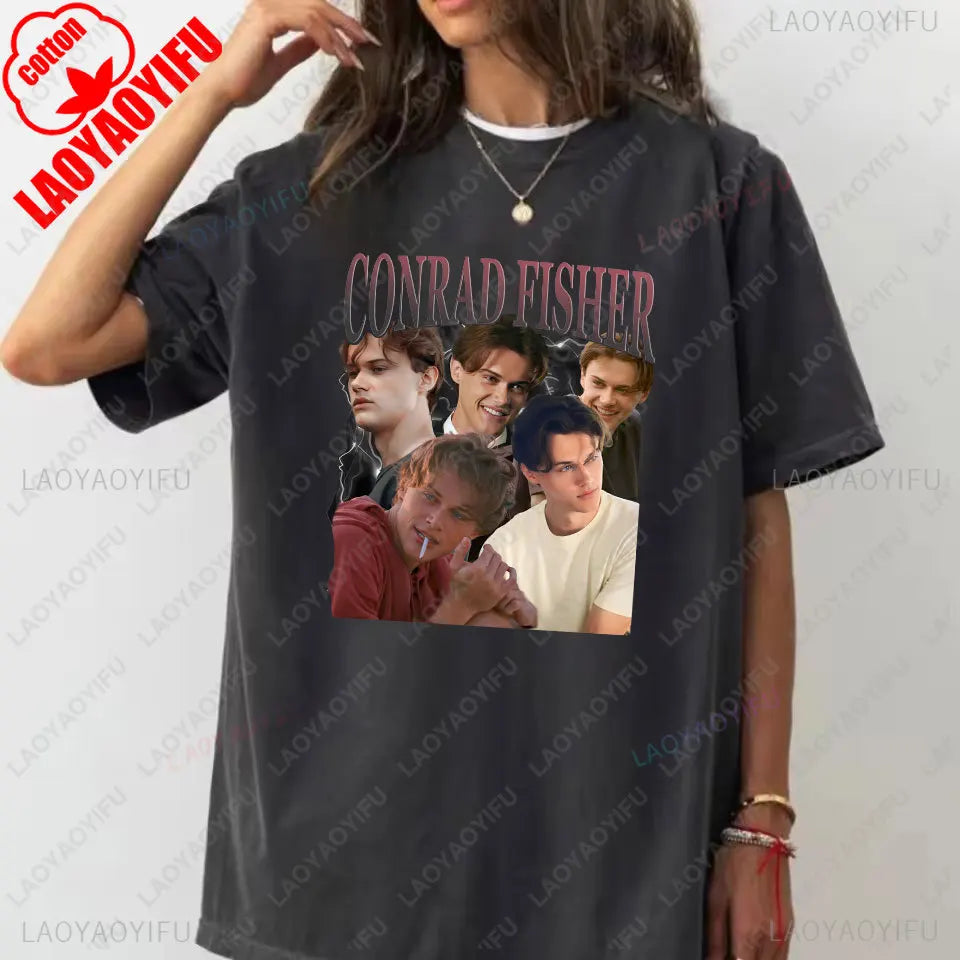 Team Conrad Cousins Beach Retro The Summer I Turned Pretty Graphic T Shirts Woman Man Fashion Casual Cotton T-shirt Streetwear