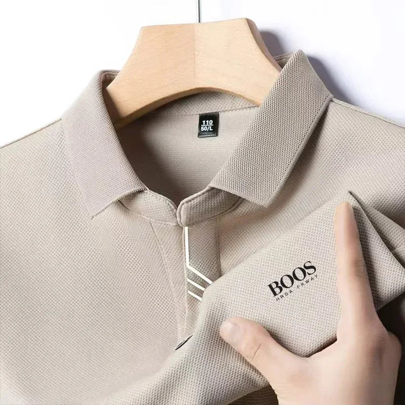New Embroidered Polo Men's Solid Color Casual Fashion Short Sleeve Polo Shirt Summer Comfortable Top for Business And Leisure