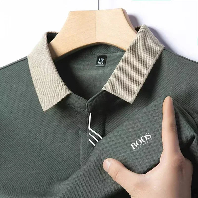 New Embroidered Polo Men's Solid Color Casual Fashion Short Sleeve Polo Shirt Summer Comfortable Top for Business And Leisure