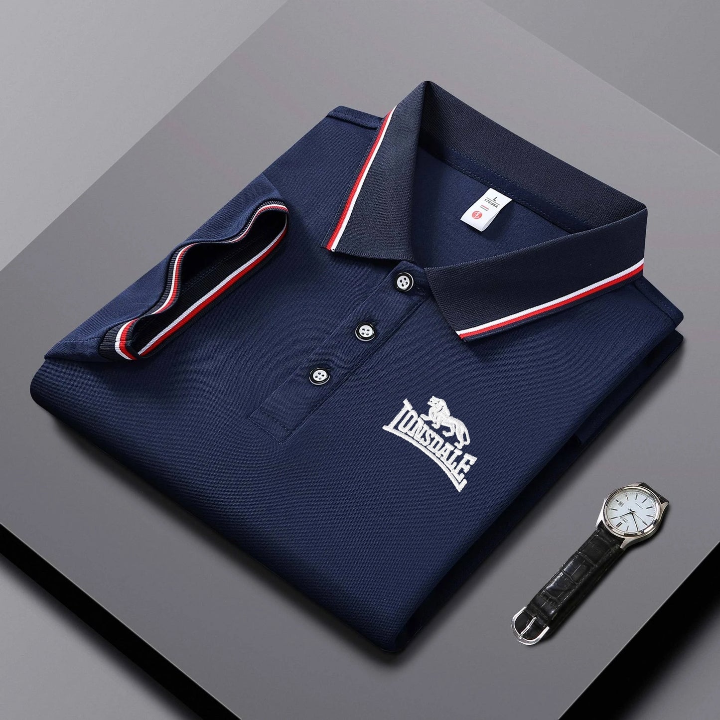 Embroidered Men's Polo Shirt, Summer Trend Short Sleeved Top of the Line Business Casual Comfortable Breathable Polo Shirt
