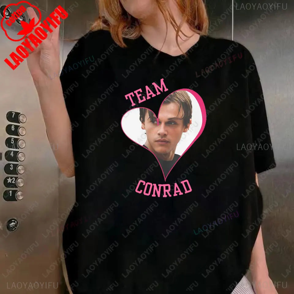 Team Conrad Cousins Beach Retro The Summer I Turned Pretty Graphic T Shirts Woman Man Fashion Casual Cotton T-shirt Streetwear