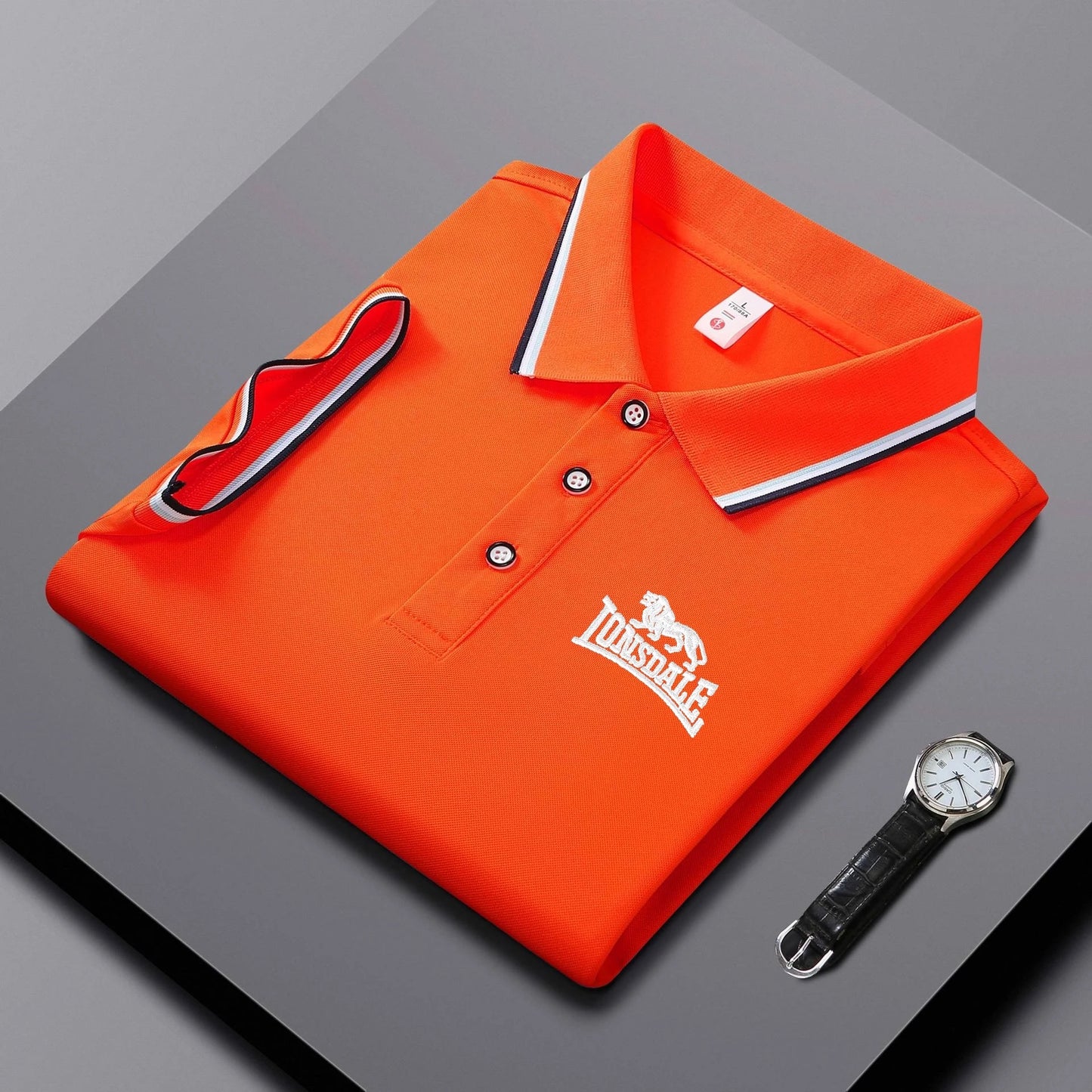 Embroidered Men's Polo Shirt, Summer Trend Short Sleeved Top of the Line Business Casual Comfortable Breathable Polo Shirt
