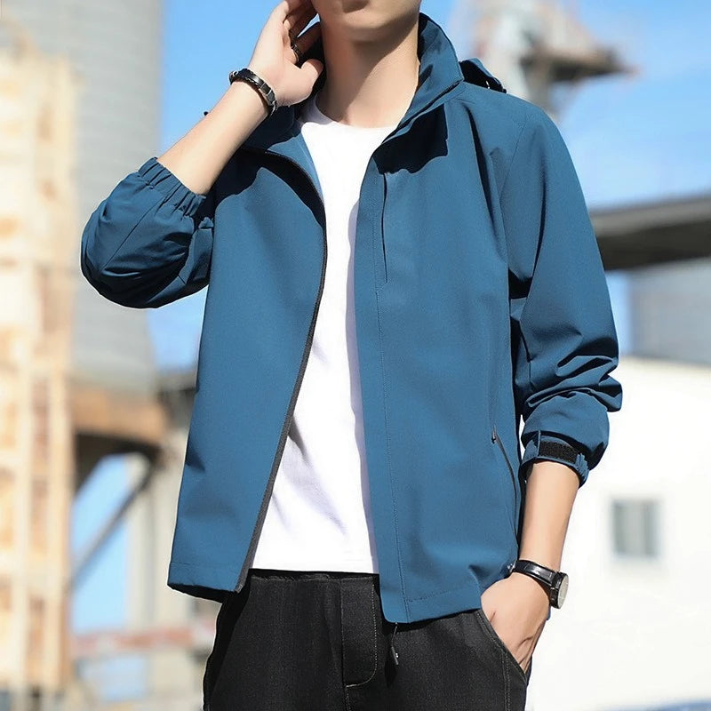 Mens Jacket Waterproof Outerwear Thin Charge Coat