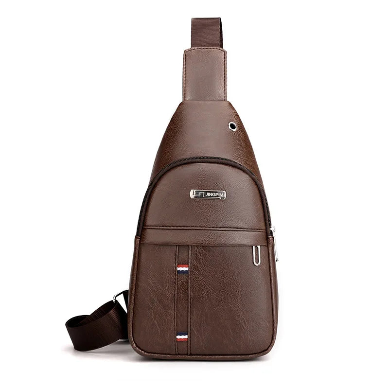 Men Shoulder Bags PU Waist Packs Sling Bag Crossbody Outdoor Sport Shoulder Chest Daily Picnic Canvas Messenger Bag Bolsa