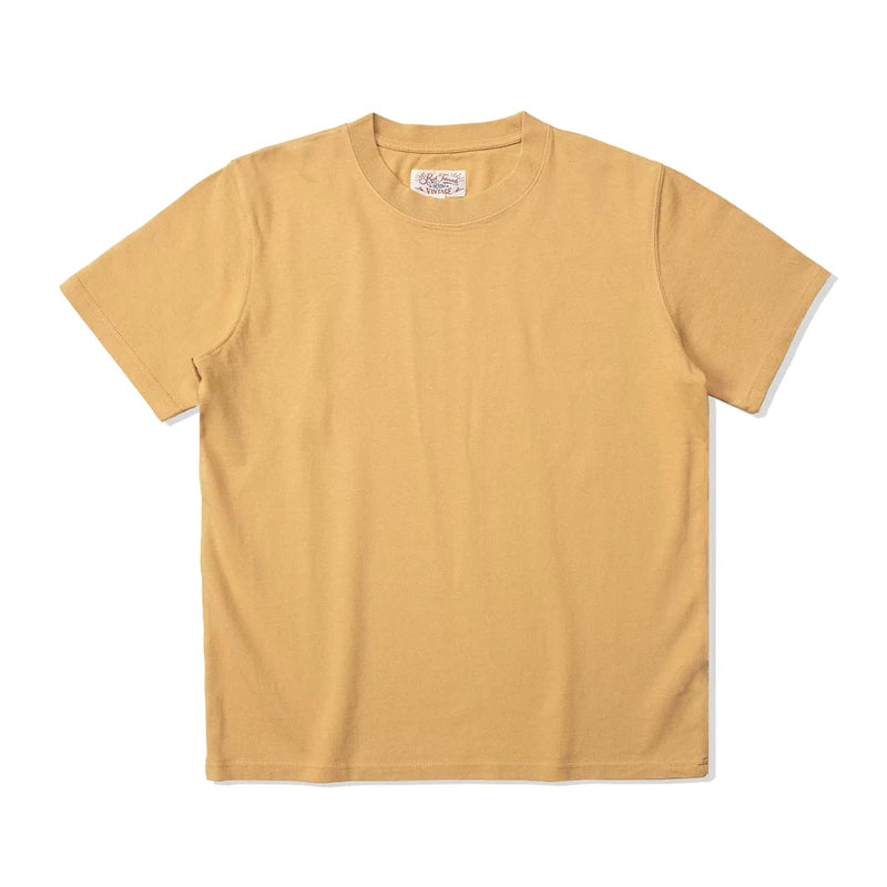 Red Tornado 270g Plain T-Shirts Amekaji Men Heavyweight Cotton Crew Neck Tee Shirt