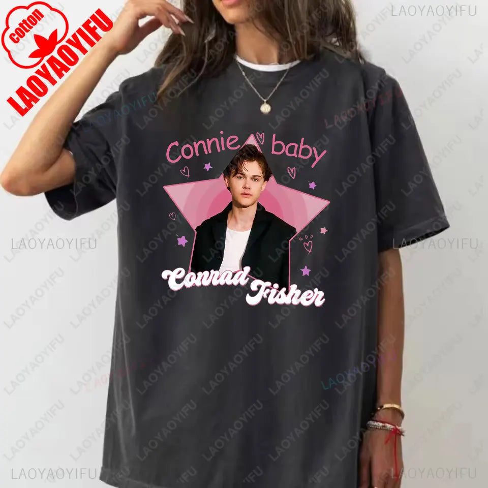 Team Conrad Cousins Beach Retro The Summer I Turned Pretty Graphic T Shirts Woman Man Fashion Casual Cotton T-shirt Streetwear