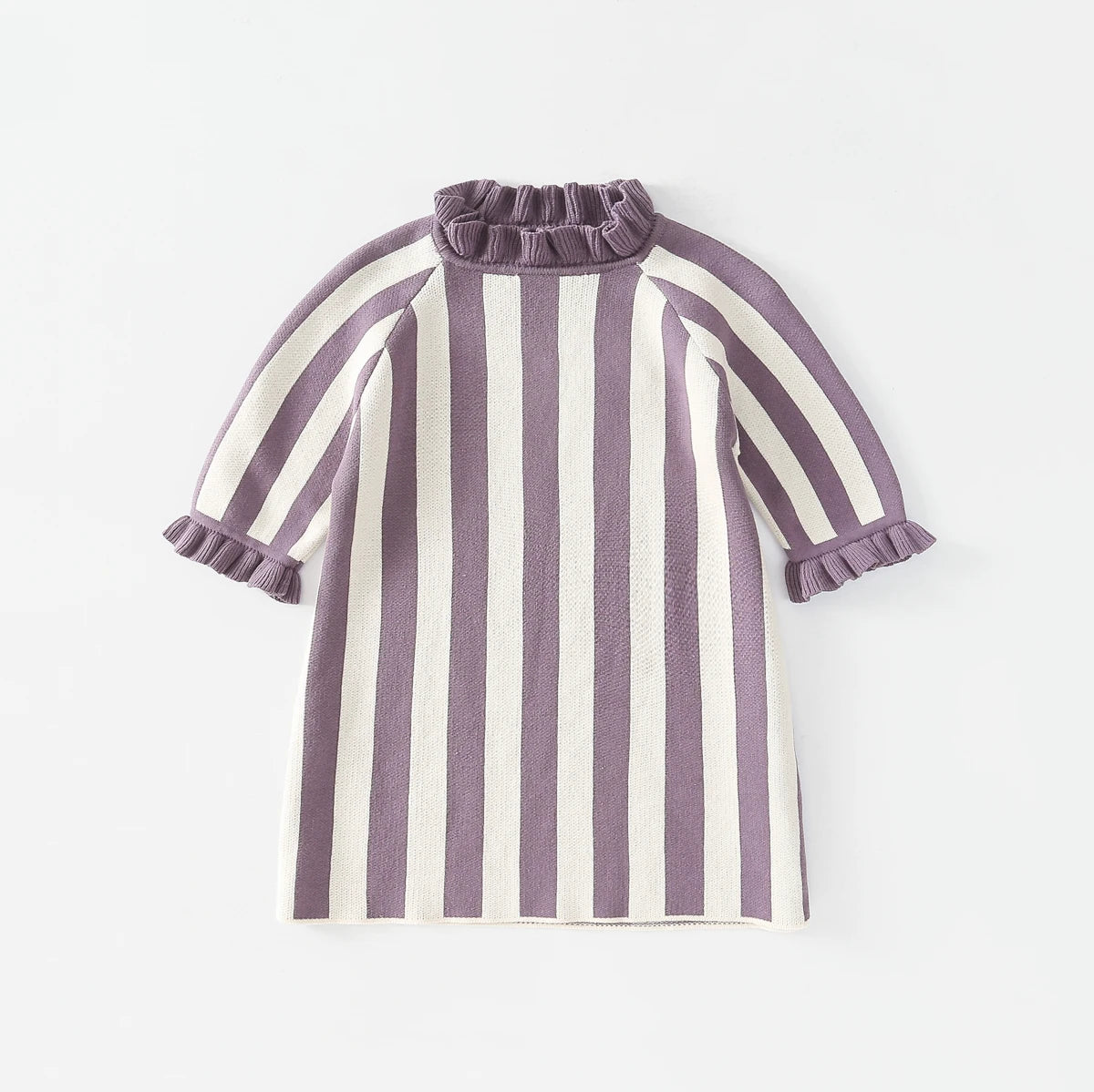 Baby Girl Princess Cotton Sweater Dress Flare Sleeve Autumn Spring Infant Toddler Child Knitted Dress Outfit Baby Clothes 1-5Y