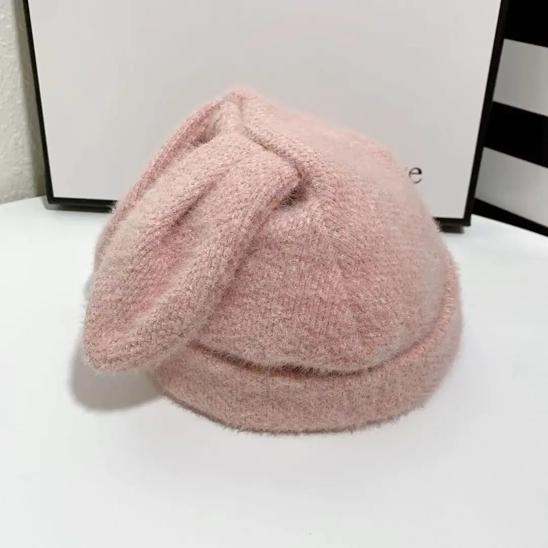 Cute Rabbit Ears Knitted Hats for Women Autumn Winter Warm Panama Soft Rabbit Fur Beanie Cap Girls Skullies Ski Hat Gorras