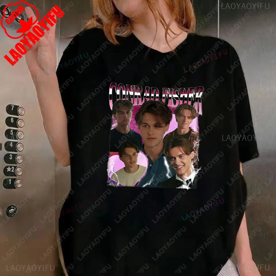 Team Conrad Cousins Beach Retro The Summer I Turned Pretty Graphic T Shirts Woman Man Fashion Casual Cotton T-shirt Streetwear