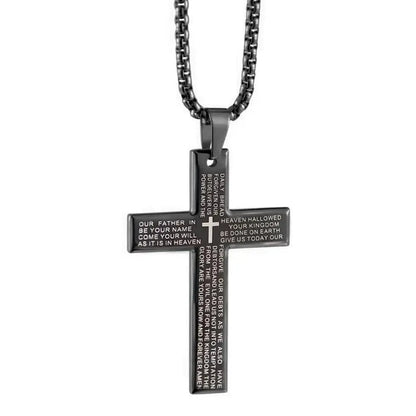 Fashion Bible Jesus Cross Pendant Necklace Women Retro Religious Prayer Jewelry