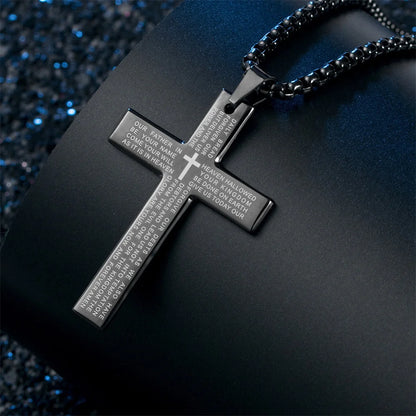 Fashion Bible Jesus Cross Pendant Necklace Women Retro Religious Prayer Jewelry