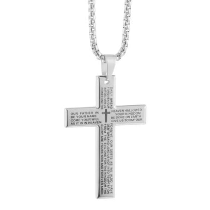 Fashion Bible Jesus Cross Pendant Necklace Women Retro Religious Prayer Jewelry