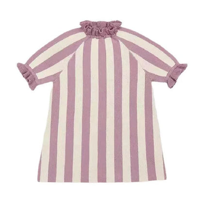 Baby Girl Princess Cotton Sweater Dress Flare Sleeve Autumn Spring Infant Toddler Child Knitted Dress Outfit Baby Clothes 1-5Y