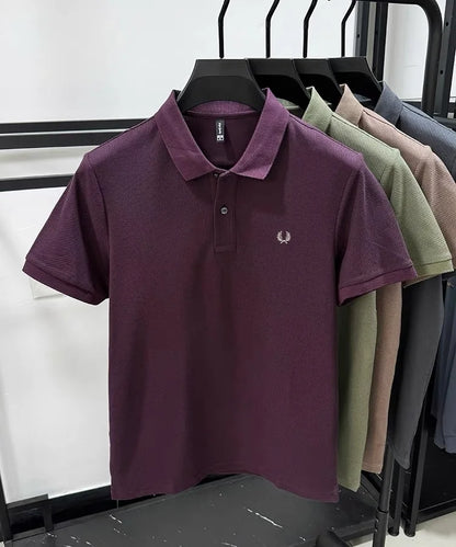 100% pure cotton summer new high-quality men's shortsleeved business casual comfortable polo shirt exquisite embroidery T-shirt