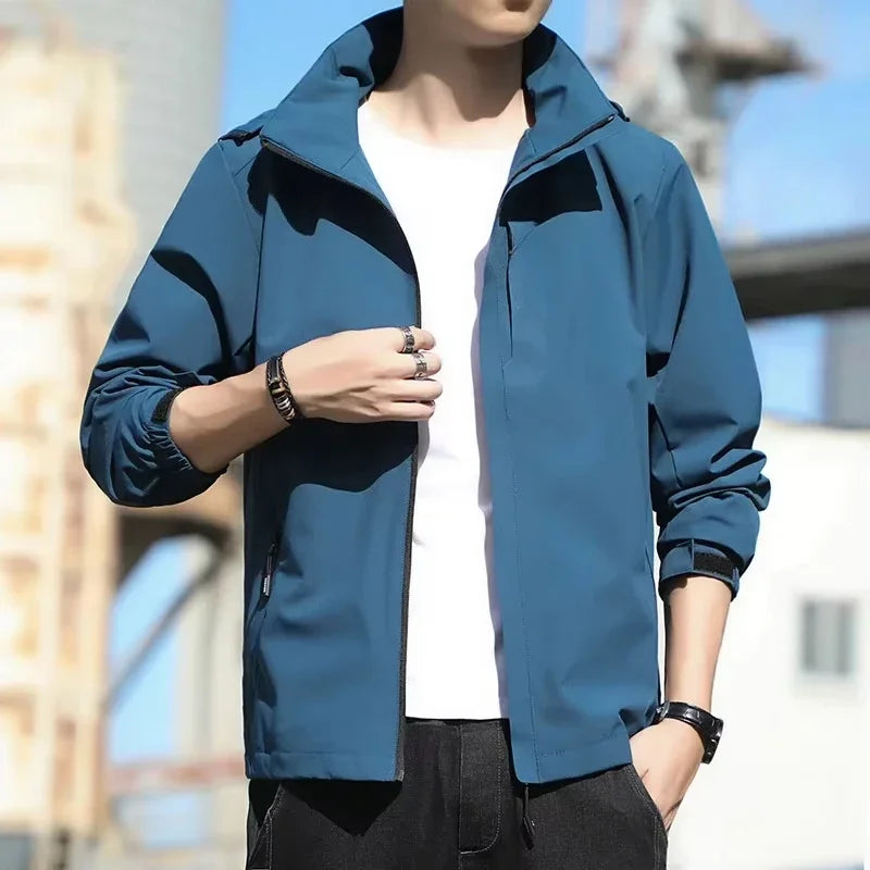 Mens Jacket Waterproof Outerwear Thin Charge Coat