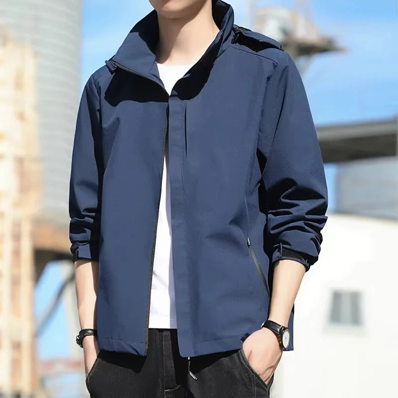 Mens Jacket Waterproof Outerwear Thin Charge Coat