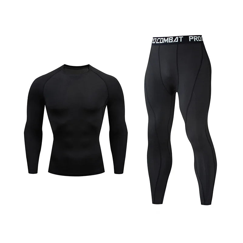 Men Running Set Gym Jogging Thermo underwear xxxxl Second skin Compression Fitness MMA rashgard Male Quick dry Track suit