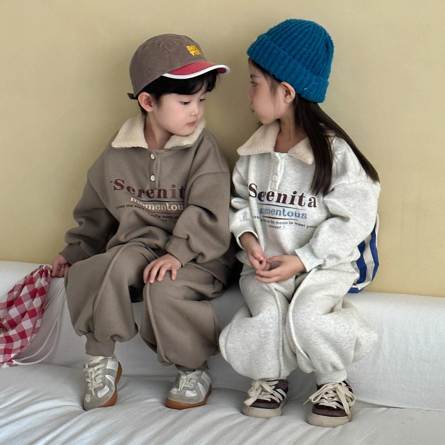 Toddler Kids Boys 2piece Set Winter Letter Printed Turn Down Collar Infant Baby Boy Sweatshirt Ins Solid Color Children Boy Pant