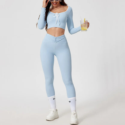 1/2Pcs Pad Crop Top Shirt Long Sleeve Gym Women Workout Yoga Set Women Running Legging Fitness Bra Sports Female Active Wear