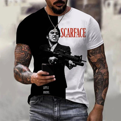 Movie Scarface 3D Print T-Shirts Streetwear Men Fashion Harajuku Casual Oversized  Short Sleeved T Shirt Tee Tops Clothing