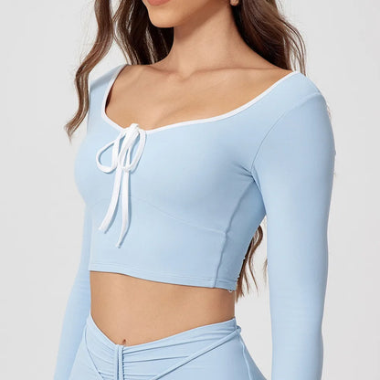1/2Pcs Pad Crop Top Shirt Long Sleeve Gym Women Workout Yoga Set Women Running Legging Fitness Bra Sports Female Active Wear