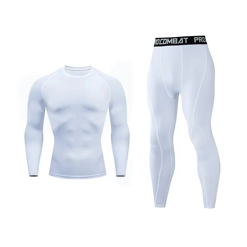 Men Running Set Gym Jogging Thermo underwear xxxxl Second skin Compression Fitness MMA rashgard Male Quick dry Track suit