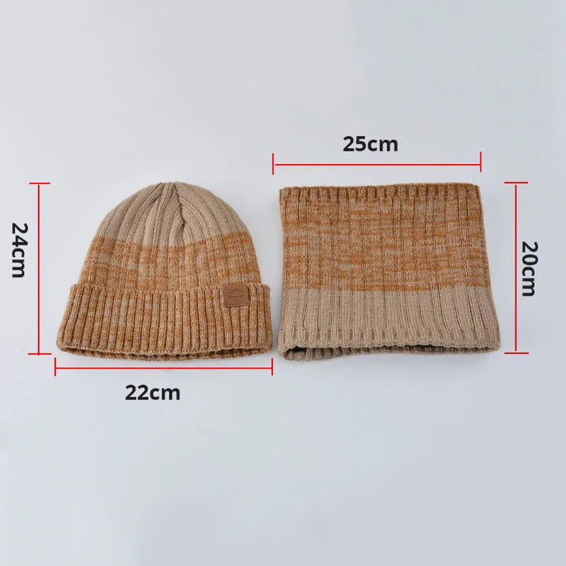 Winter Hats Scarf Set For Women Men Plush Knitted Hat Neck Warm Snow Ski Caps Male Outdoor Coldproof Cycling Beanie Skullcap