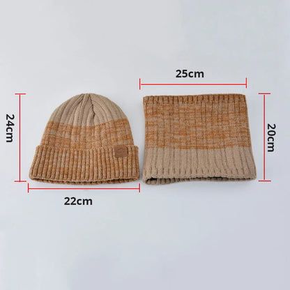 Winter Hats Scarf Set For Women Men Plush Knitted Hat Neck Warm Snow Ski Caps Male Outdoor Coldproof Cycling Beanie Skullcap