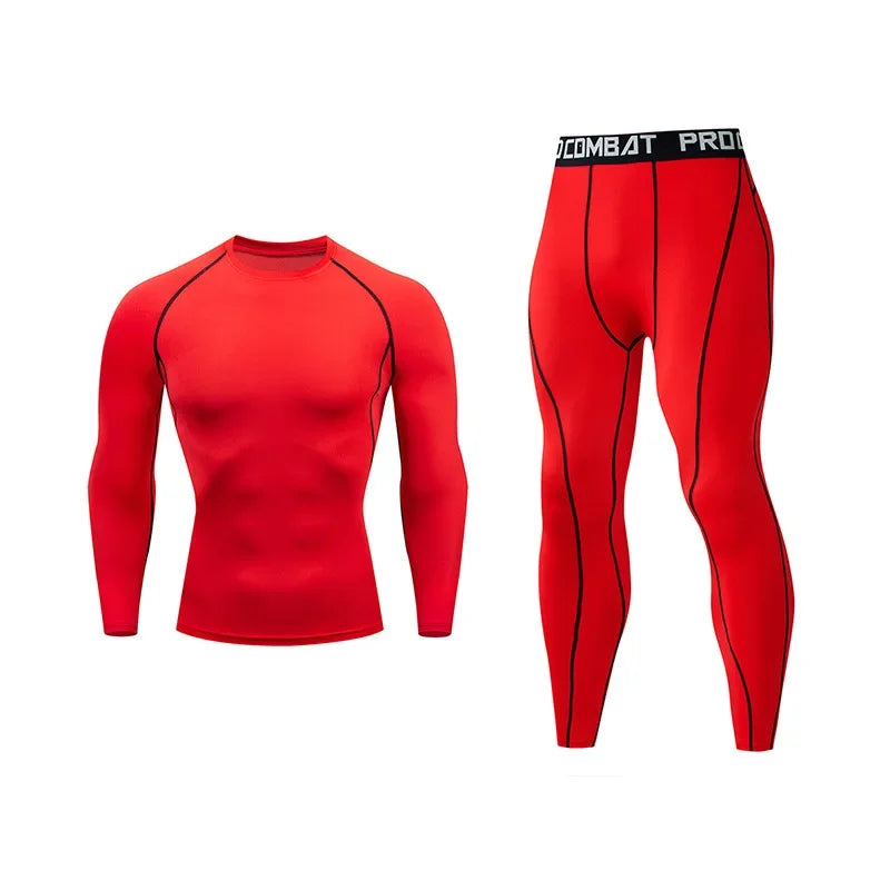 Men Running Set Gym Jogging Thermo underwear xxxxl Second skin Compression Fitness MMA rashgard Male Quick dry Track suit