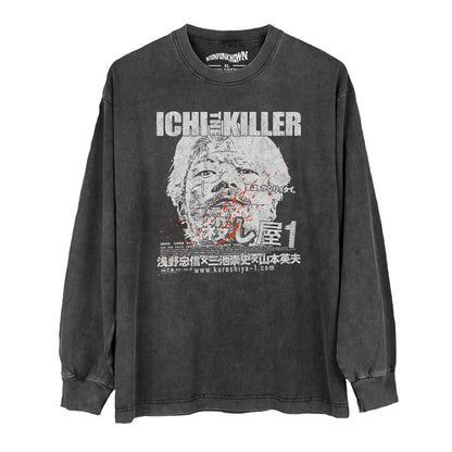 Bad Taste Ichi The Killer T-Shirt Takashi Miike Japanese Movie Cold FIsh Tetsuo Audition Loose Men's Short Sleeves Retro Shirt