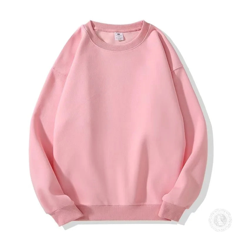 New unisex style solid color round neck sweatshirt for both men and women