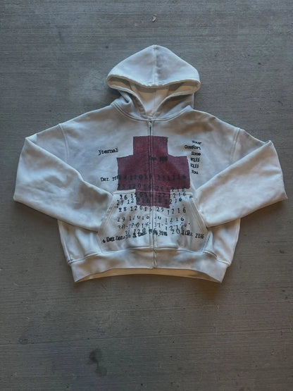 New medical logo print hoodies women streetwear gothic goth y2k tops harajuku oversized sweatshirt zip up hoodie couple clothes