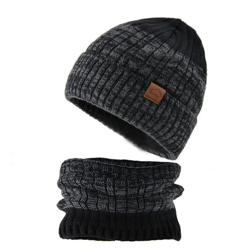 Winter Hats Scarf Set For Women Men Plush Knitted Hat Neck Warm Snow Ski Caps Male Outdoor Coldproof Cycling Beanie Skullcap