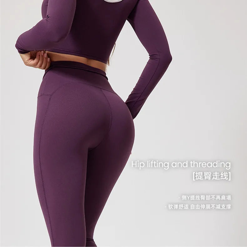 1/2Pcs Pad Crop Top Shirt Long Sleeve Gym Women Workout Yoga Set Women Running Legging Fitness Bra Sports Female Active Wear