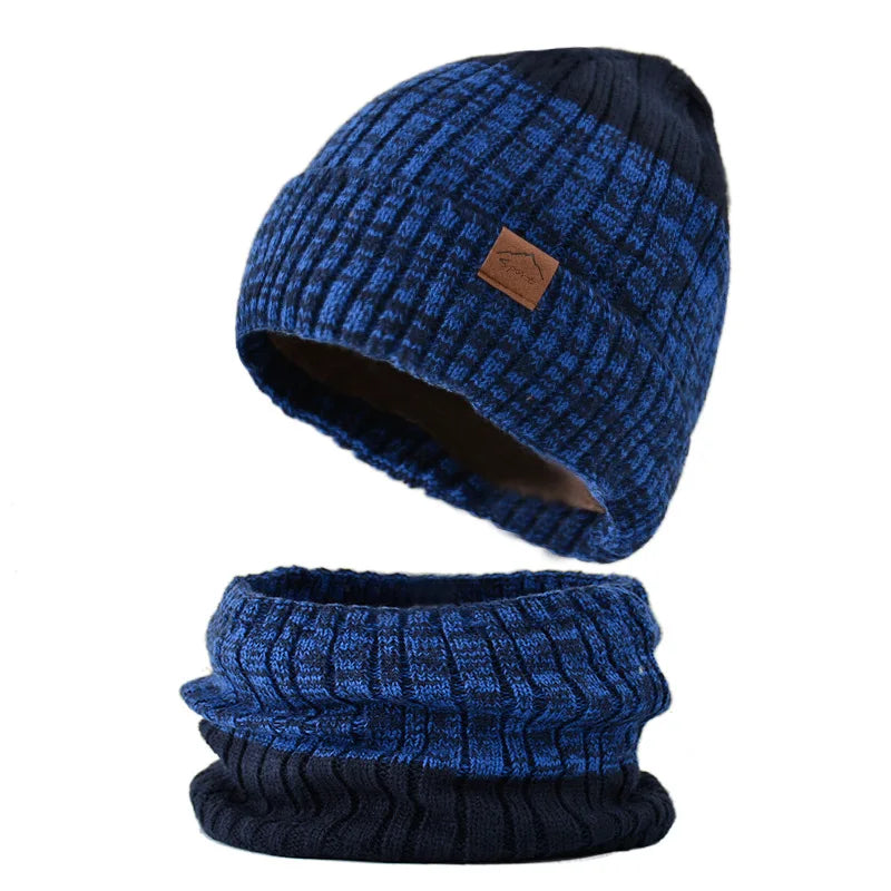 Winter Hats Scarf Set For Women Men Plush Knitted Hat Neck Warm Snow Ski Caps Male Outdoor Coldproof Cycling Beanie Skullcap