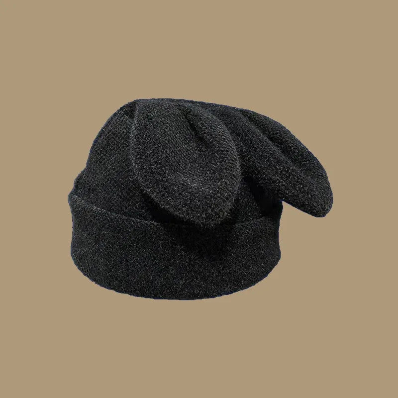 Cute Rabbit Ears Knitted Hats for Women Autumn Winter Warm Panama Soft Rabbit Fur Beanie Cap Girls Skullies Ski Hat Gorras