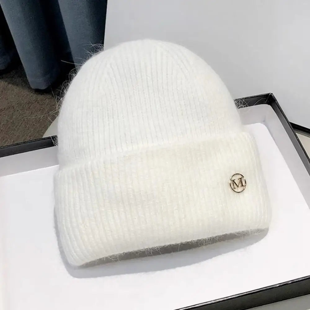 Fluffy Ear Protection Hat Thick Knitted Hats Beanies Pullover Hats Versatile Cute Soft Fashionable Warm Autumn Winter Cap