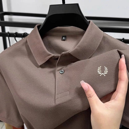 100% pure cotton summer new high-quality men's shortsleeved business casual comfortable polo shirt exquisite embroidery T-shirt