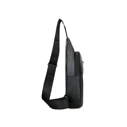 Men Shoulder Bags PU Waist Packs Sling Bag Crossbody Outdoor Sport Shoulder Chest Daily Picnic Canvas Messenger Bag Bolsa