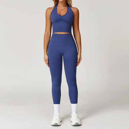 Seamless Gym Set Workout Clothes 2/3PCS Yoga Set Women's Sportswear Fitness Leggings Sports Bra Athletic Long Sleeve Yoga Suit